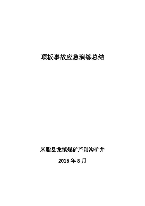 顶板事故应急预案演练总结【范本模板】