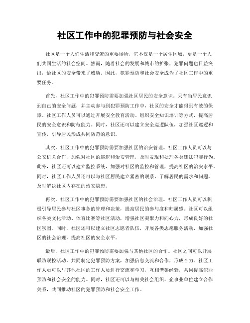 社区工作中的犯罪预防与社会安全