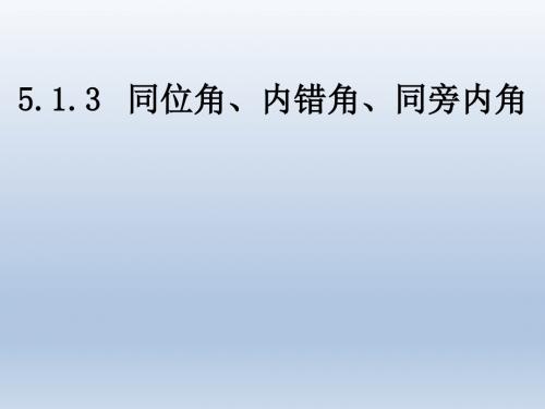 5.1.3 同位角、内错角、同旁内角(共13张PPT)