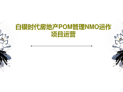 白银时代房地产POM管理NMO运作项目运营PPT85页