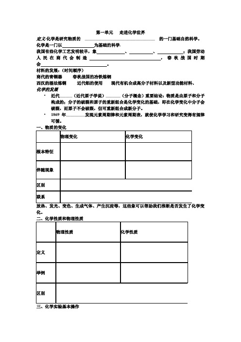 九年级化学上册总复习资料