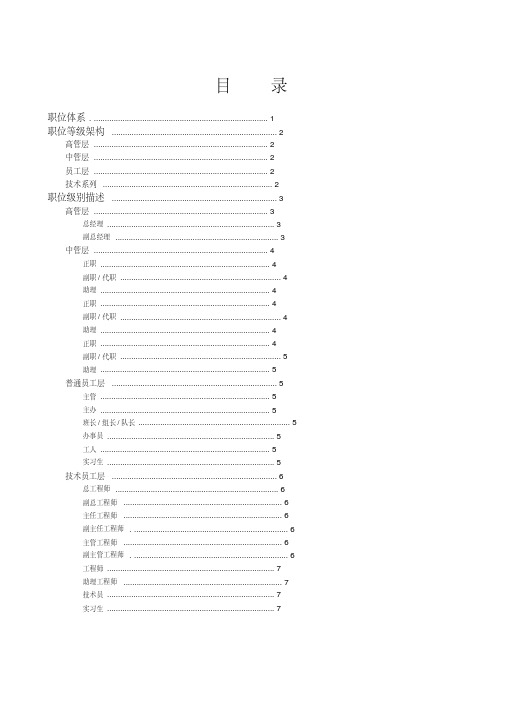 某公司职位等级体系(模板)