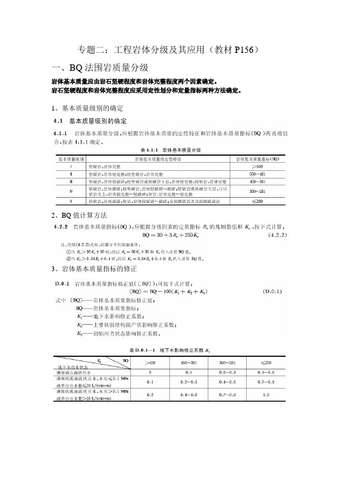 专题二：工程岩体分级及其应用