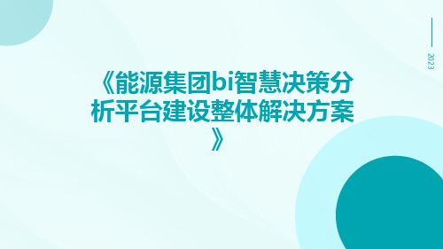 能源集团BI智慧决策分析平台建设整体解决方案