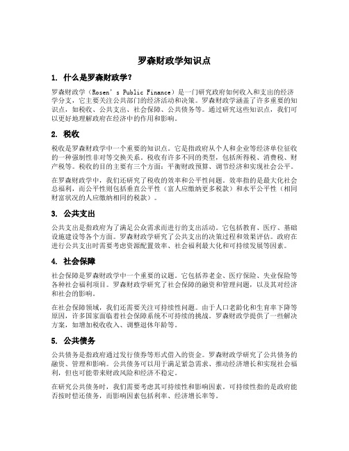 罗森财政学知识点