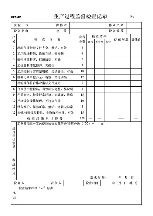 生产过程监督检查记录