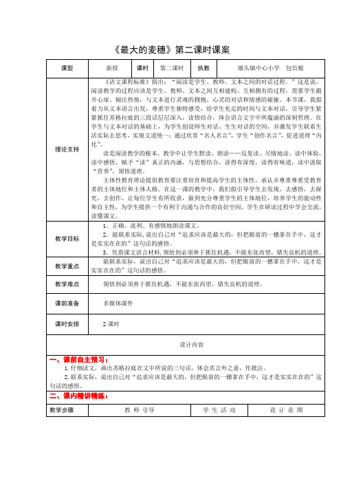 6下16《最大的麦穗》第二课时课案