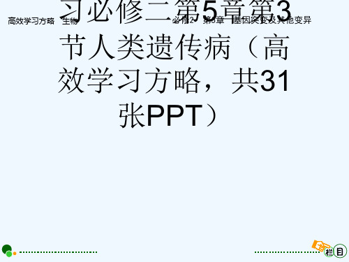 高三生物一轮总复习必修二第5章第3节人类遗传病(高效学习方略,共31张PPT)[可修改版ppt]