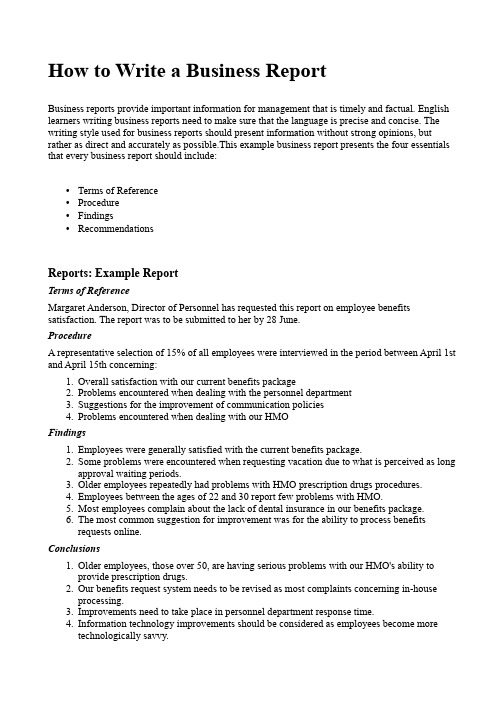 How to Write a Business Report