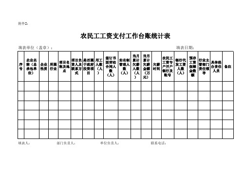 农民工工资支付台账统计表