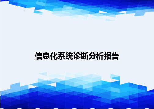 【信息化-精编】信息化系统诊断分析报告