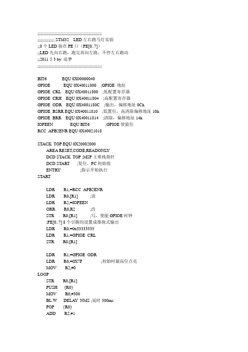 STM32汇编语言  左右跑马灯