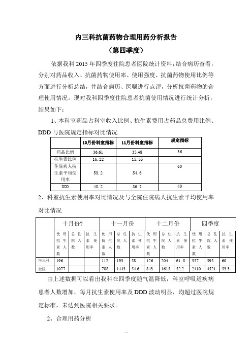 4季度抗菌药物合理使用总结