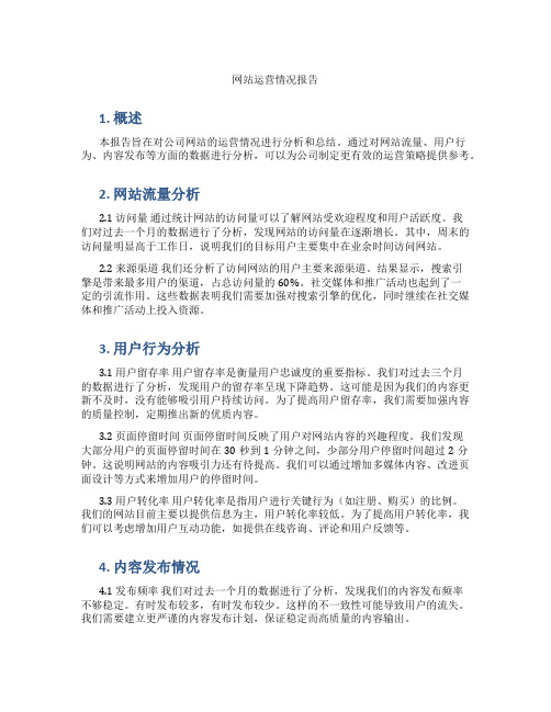 网站运营情况报告