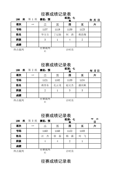 2011年报名表