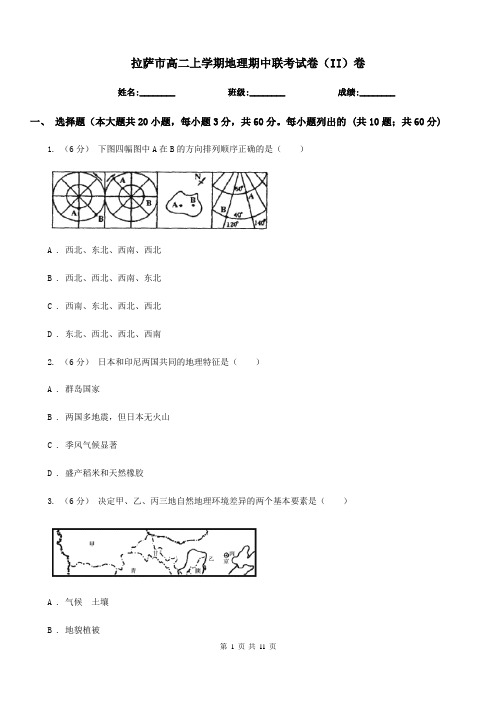 拉萨市高二上学期地理期中联考试卷(II)卷