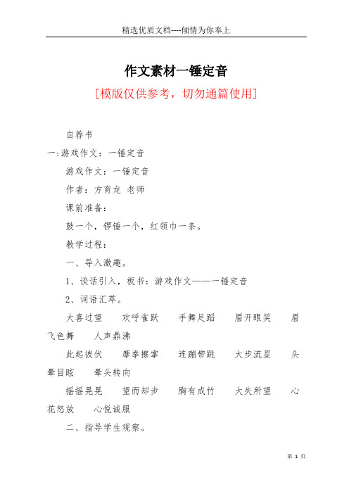 作文素材一锤定音(共16页)