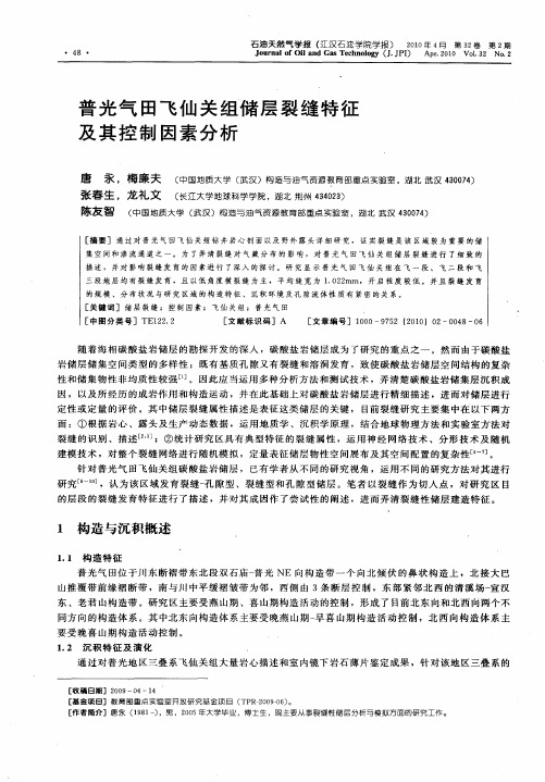 普光气田飞仙关组储层裂缝特征及其控制因素分析