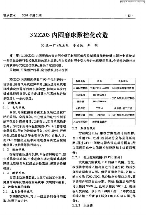 3MZ203内圆磨床数控化改造