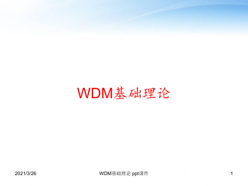 WDM基础理论 ppt课件