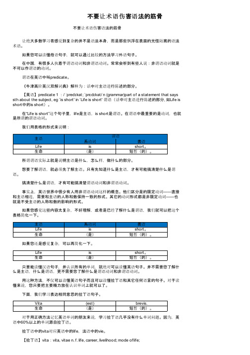 不要让术语伤害语法的筋骨