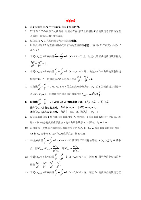 最新-高中数学《双曲线》文字素材2 新人教A版选修1-1 精品