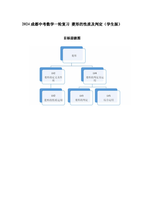 2024成都中考数学一轮复习 菱形的性质及判定(含答案)