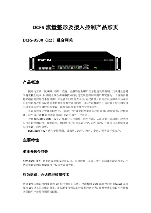 DCFS流量整形与接入控制网关产品彩页_20100805