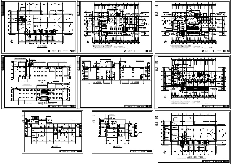 高档洗浴中心建筑施工CAD设计方案图纸