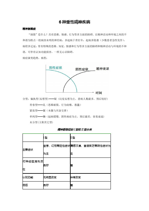 6种重性精神疾病