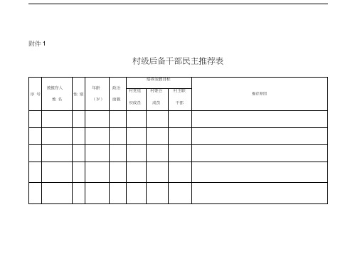 后备干部资料