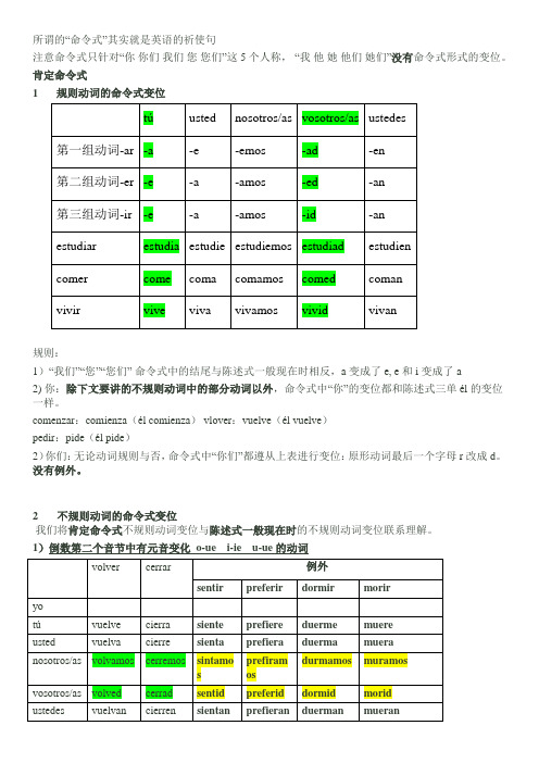 西班牙语 DELE B2 肯定命令式 虚拟式