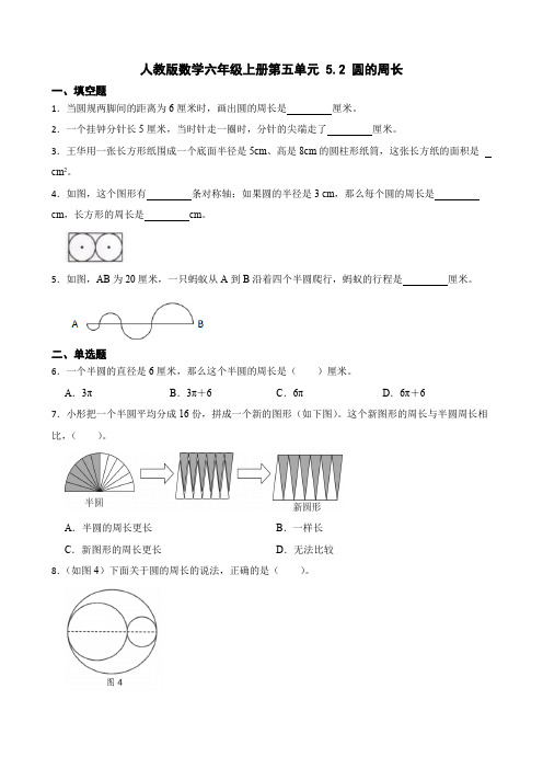 第五单元   圆的周长(同步练习)人教版数学六年级上册