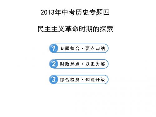 2013年中考历史专题四民主主义革命时期的探索