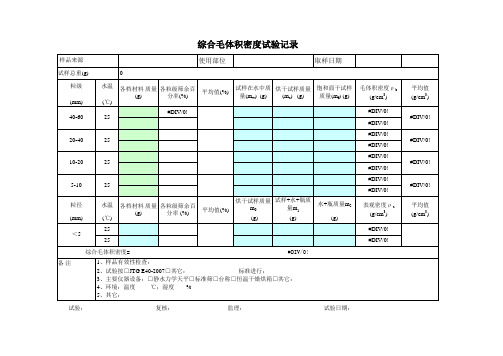 综合毛体积密度计算表Book1