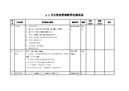 11卫生信息管理教学仪器设备