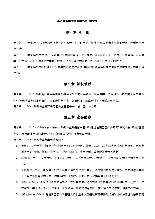 MAS承载类业务管理办法