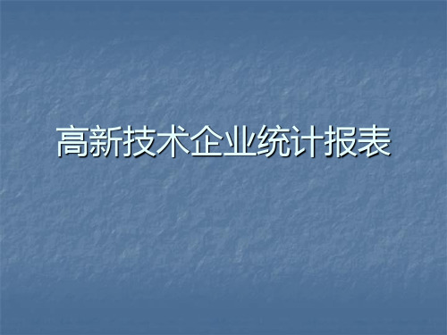 高新技术企业统计报表