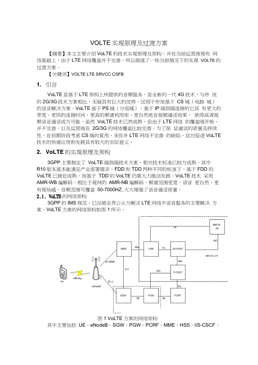 VoLTE实现原理及过渡方案