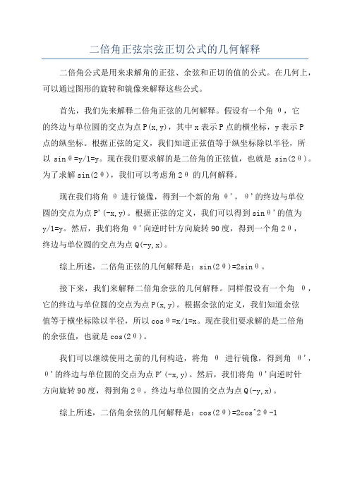 二倍角正弦宗弦正切公式的几何解释