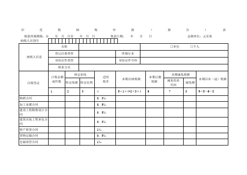 《印花税纳税申报(报告)表》