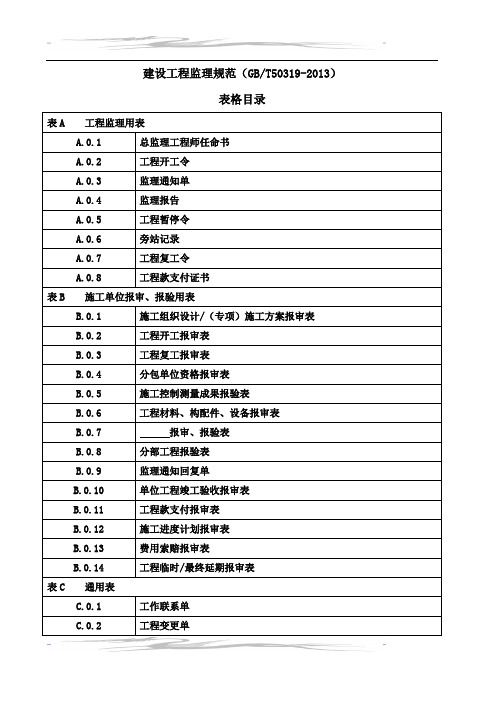 2013新规范监理表格(ABC类)