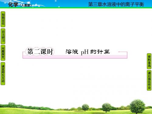 人教版高二化学选修4课件3-2-2溶液 pH的计算