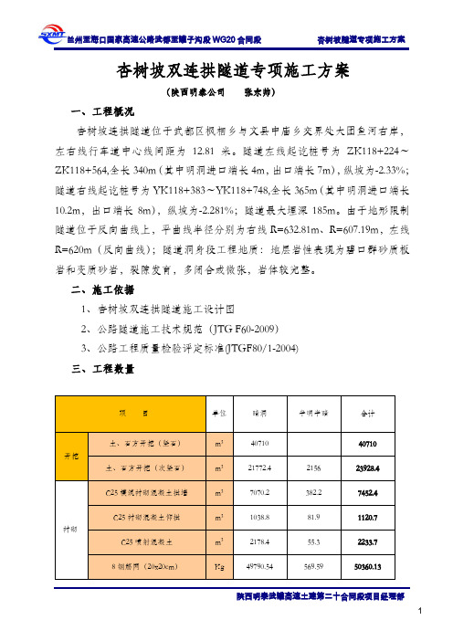 杏树坡双联拱隧道施工方案