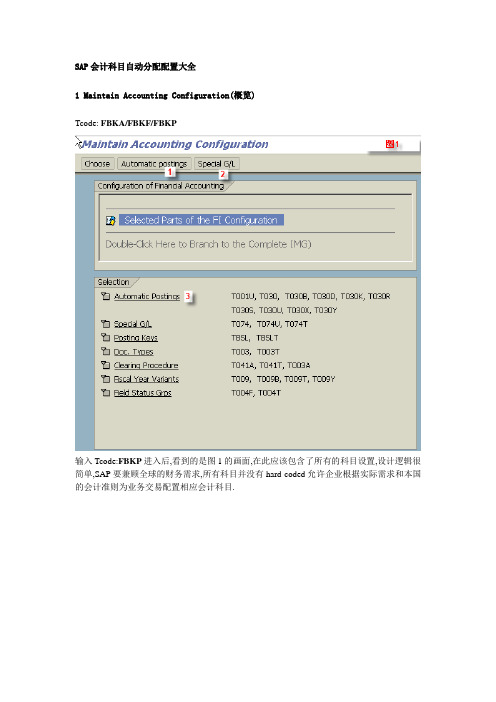 SAP会计科目自动分配大全