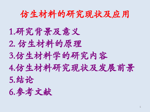 仿生材料学的研究现状及应用ppt课件