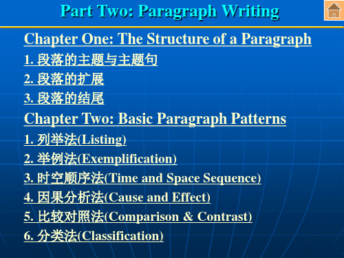 英语段落写作方法与技巧