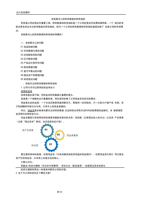 15财务分析与内部控制：老板关心的财务数据和指标