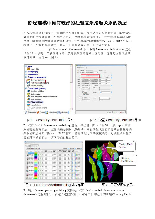 [Petrel2014使用技巧]断层建模中如何较好的处理复杂接触关系的断层