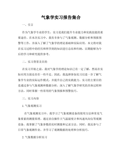 气象学实习报告集合